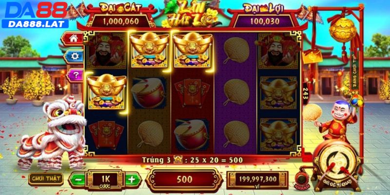 quay slot lân hái lộc